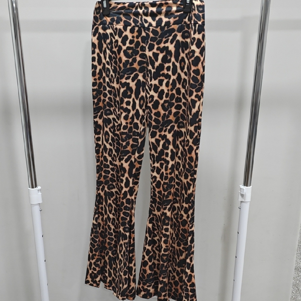 Leopard Print Flared Pants